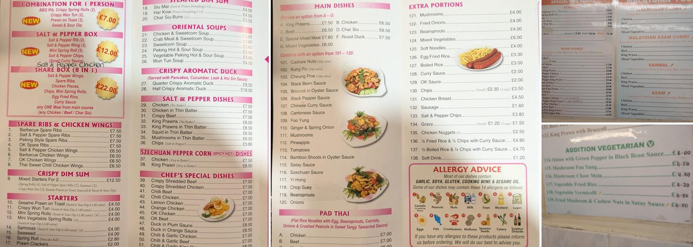 Chopsticks Menu