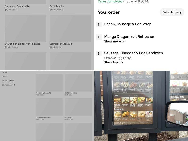 Starbucks Menu