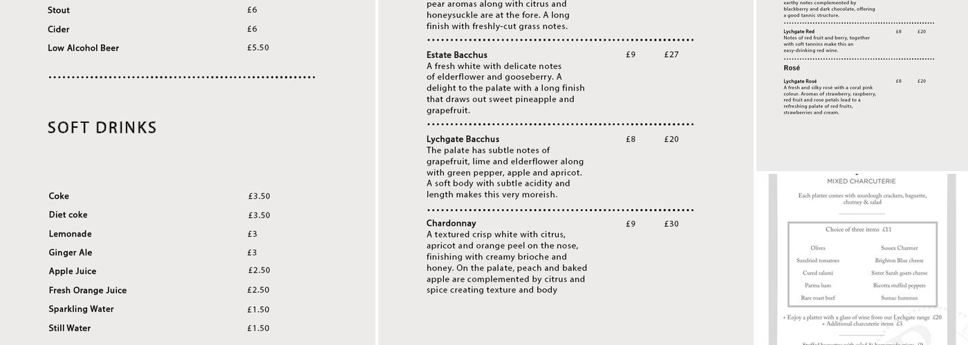 The Eighteen Acre Menu