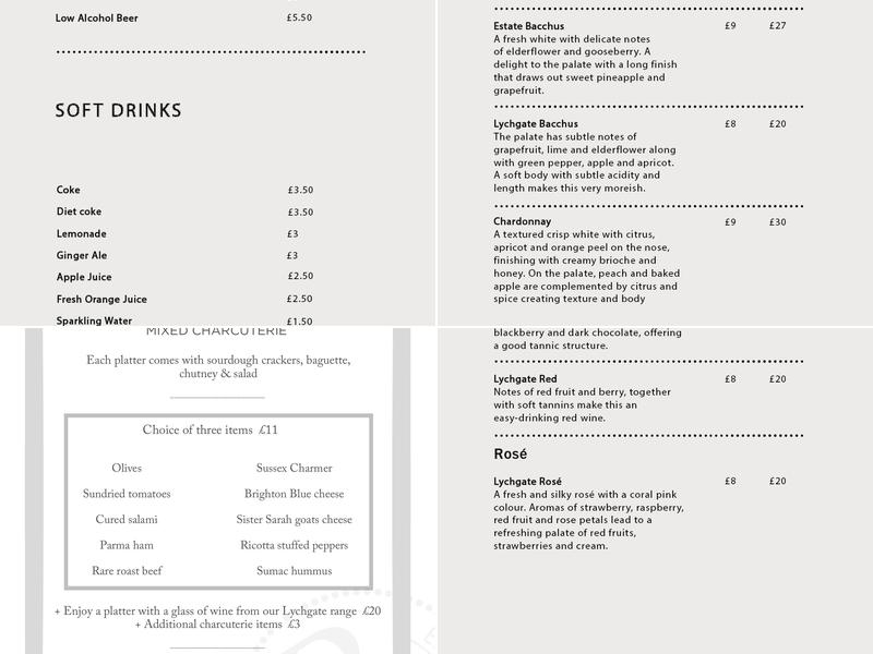 The Eighteen Acre Menu