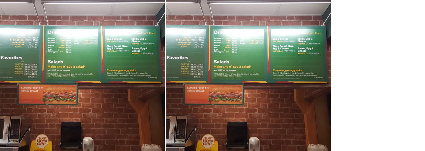Subway Menu