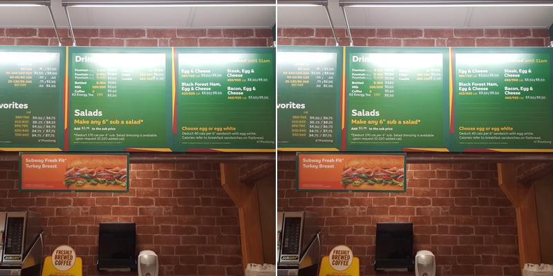 Subway Menu