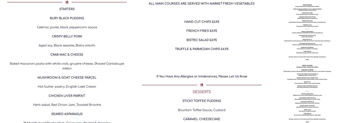 Bistro 341 Menu