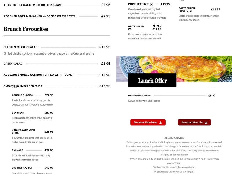 CIBO Italian Eatery Menu