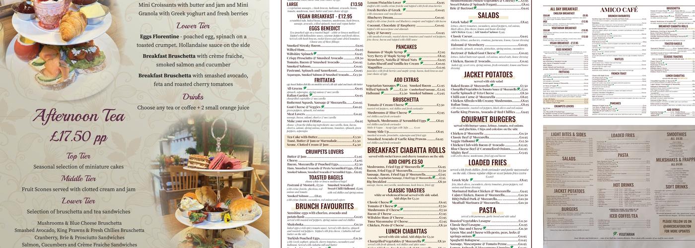 Amico Café Menu