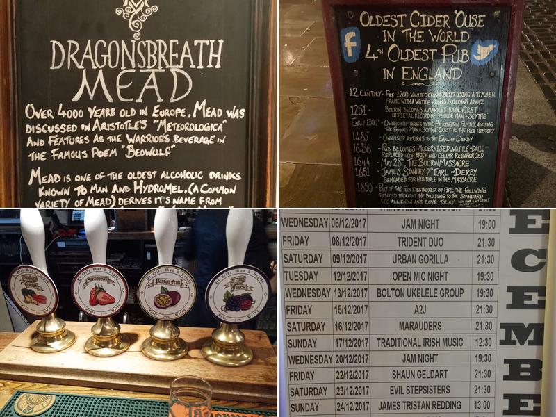 Ye Olde Man & Scythe Menu