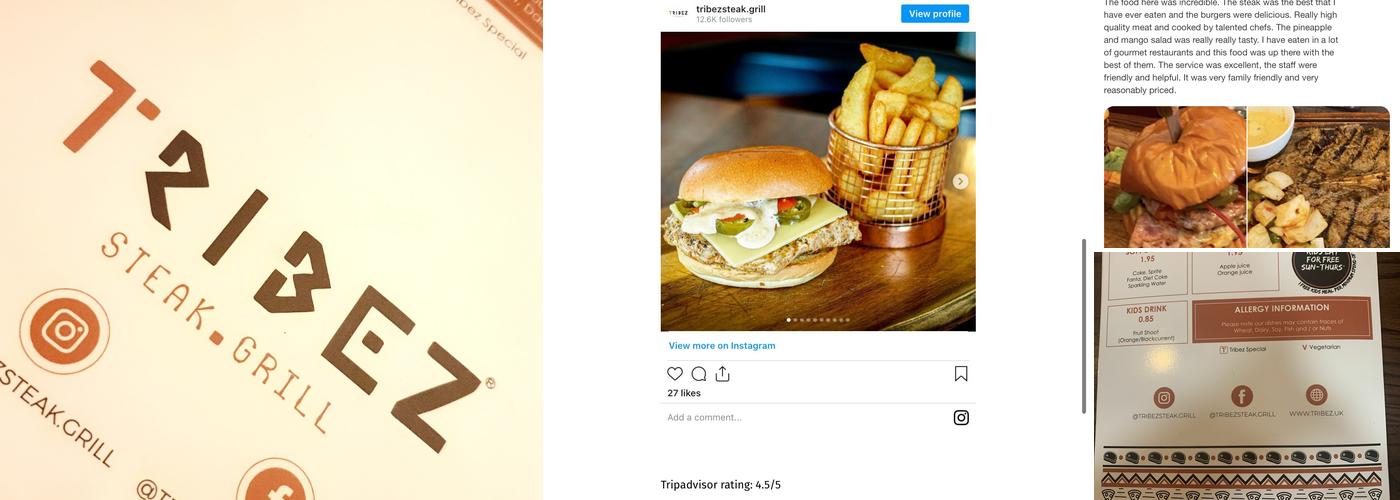 Tribez Steak & Grill Bolton Menu