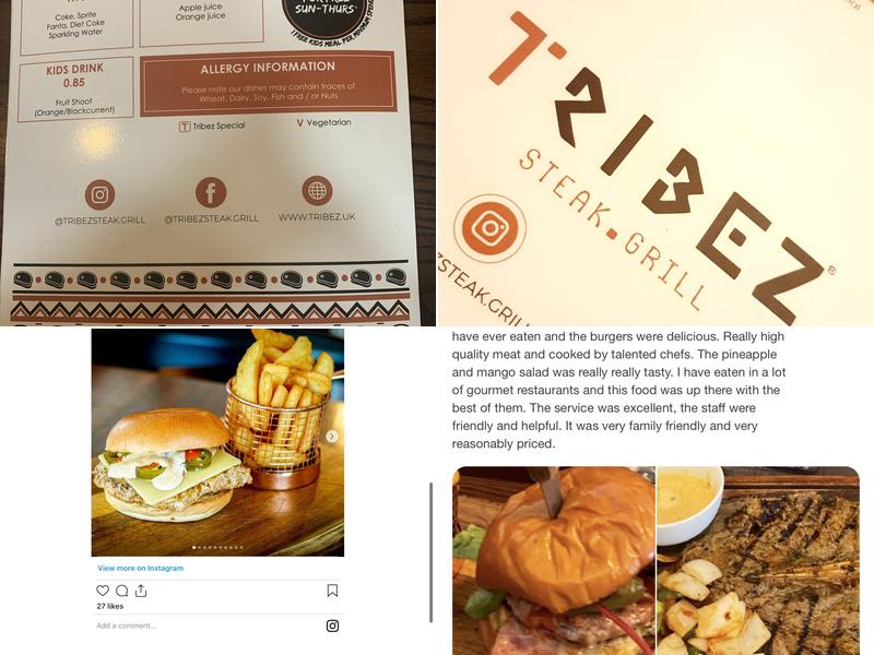 Tribez Steak & Grill Bolton Menu