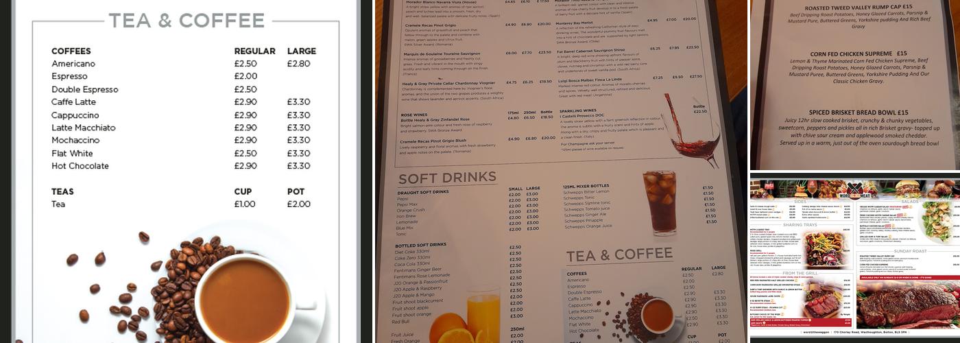 Waggon & Horses Menu