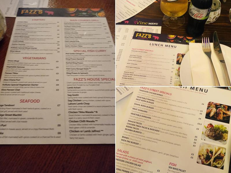 Fazzs indian kitchen Menu