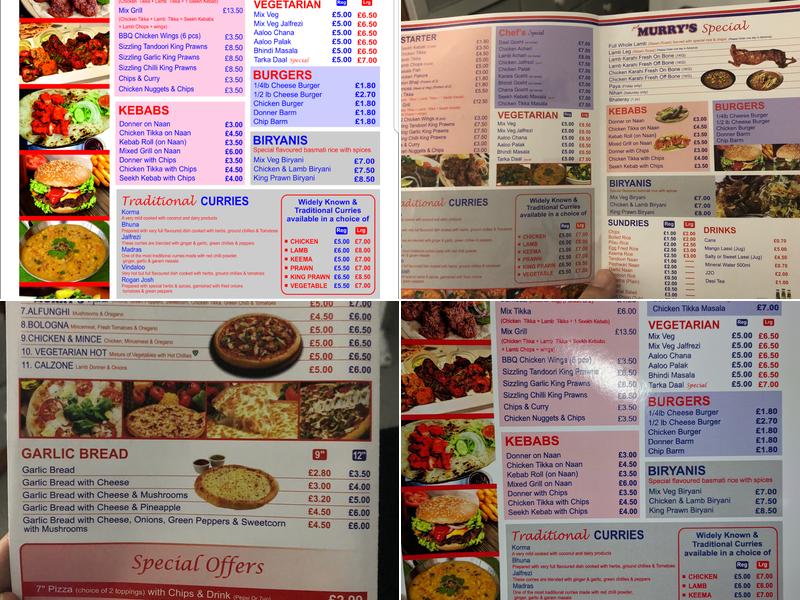 Murry Takeaway Menu