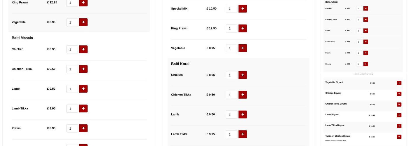 The New Shabna Tandoori Menu