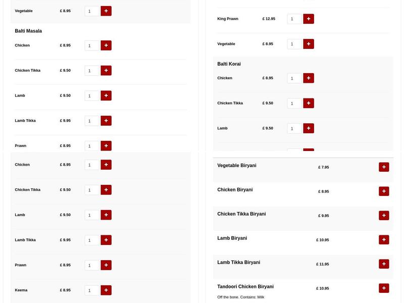 The New Shabna Tandoori Menu