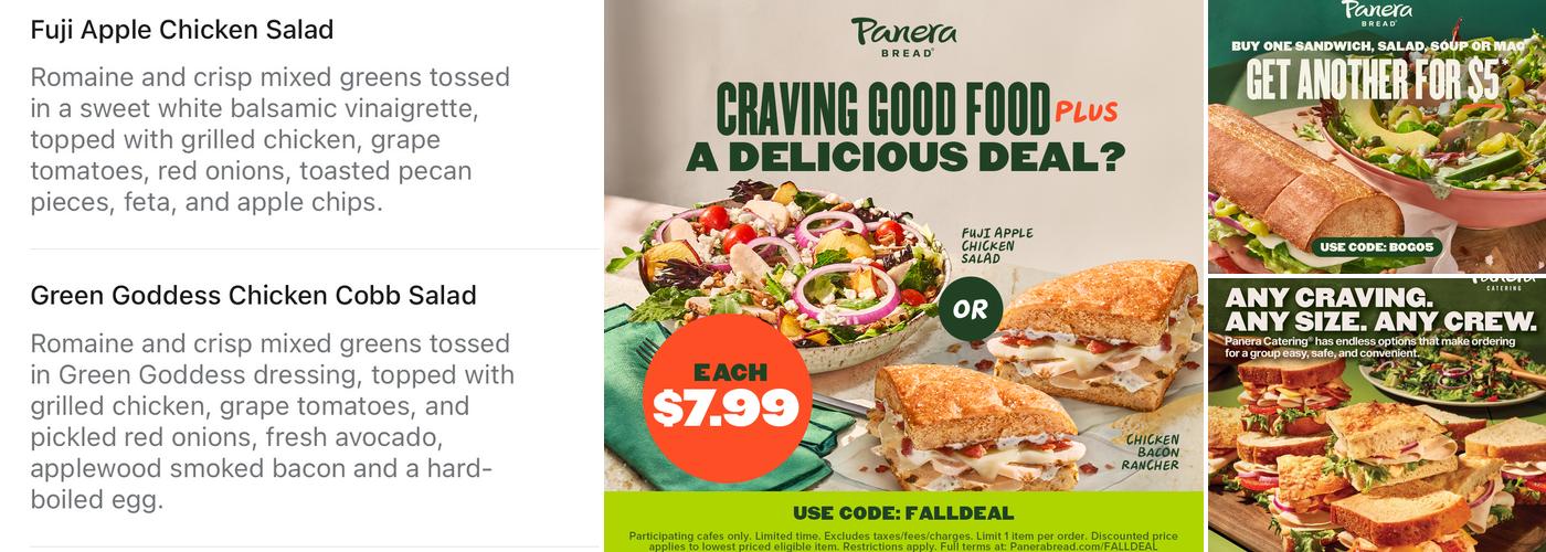 Panera Bread Menu
