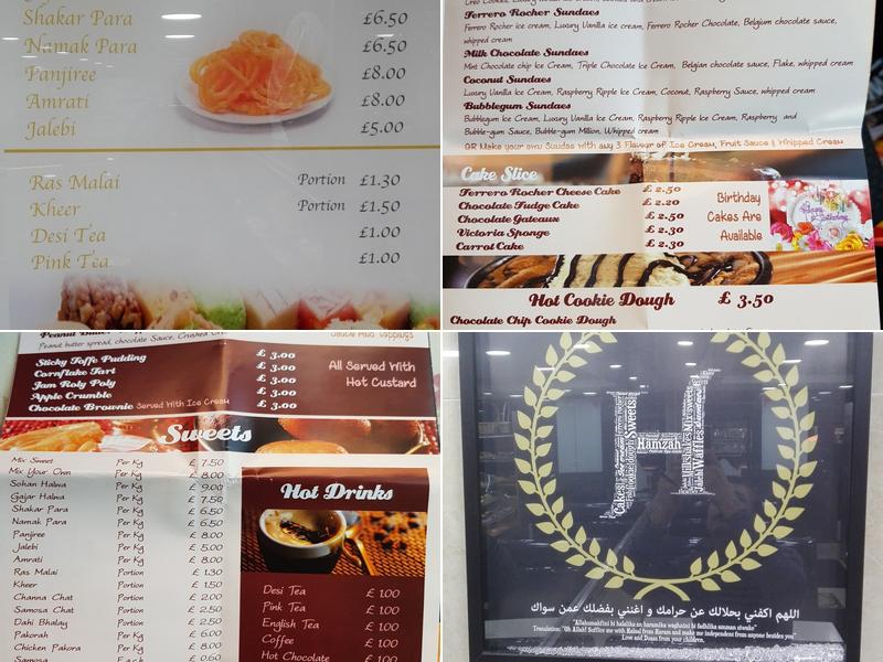Hamzah Sweet & Bakers Menu