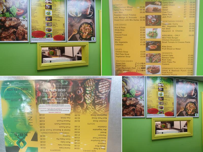KB'S Caribbean Takeaway Menu