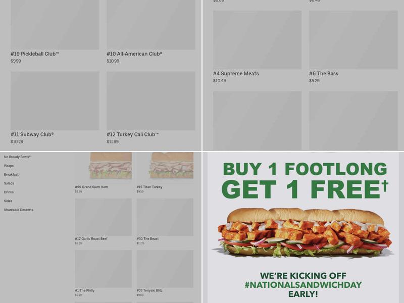Subway Menu