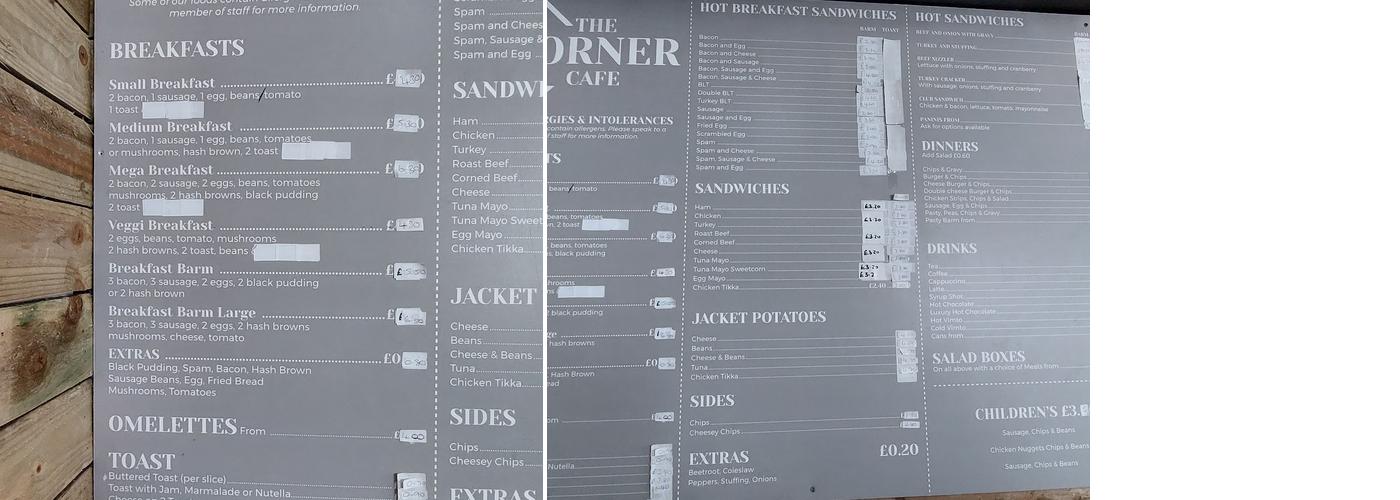 Cafe 18 Menu