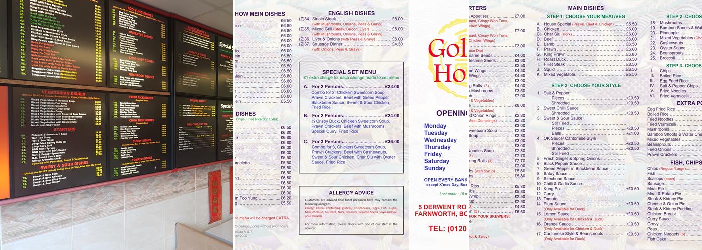 Golden House Menu