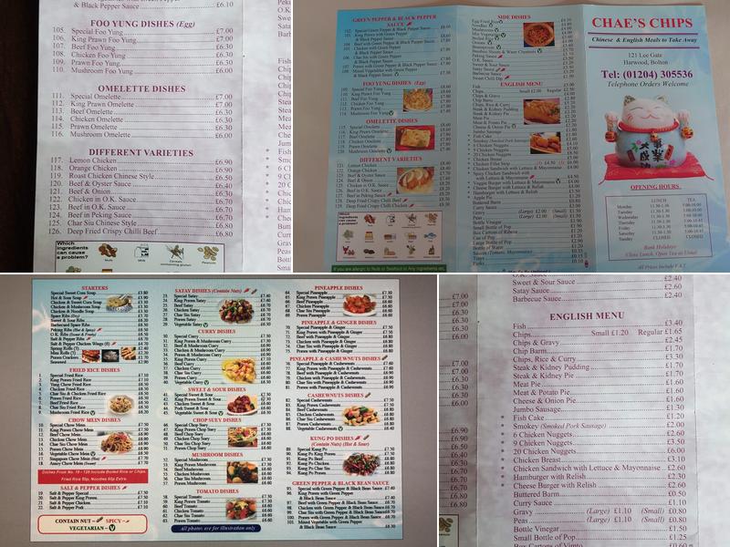 Chaes Chips Menu