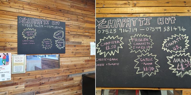 Chapatti Hut Menu