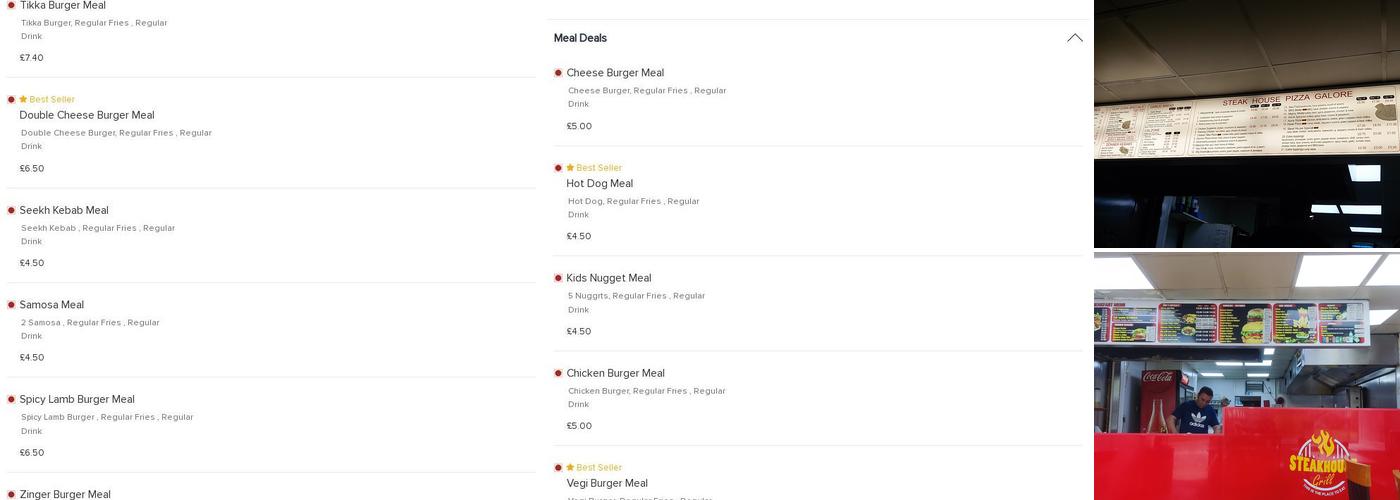 Steak House Grill Menu