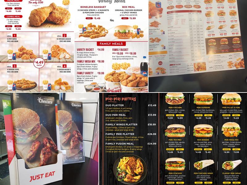 Chesters Horwich Menu