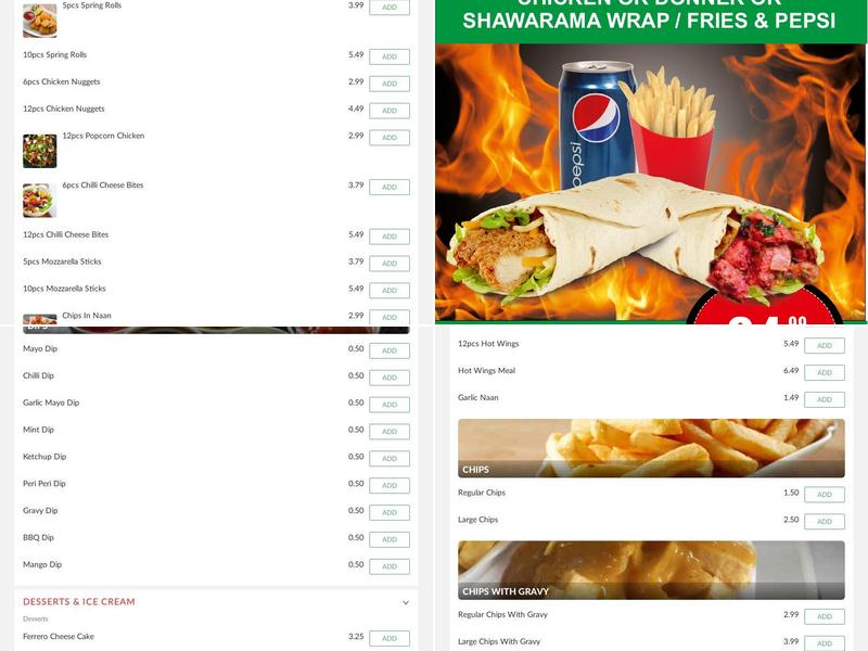 Valentino’s - Halliwell Menu