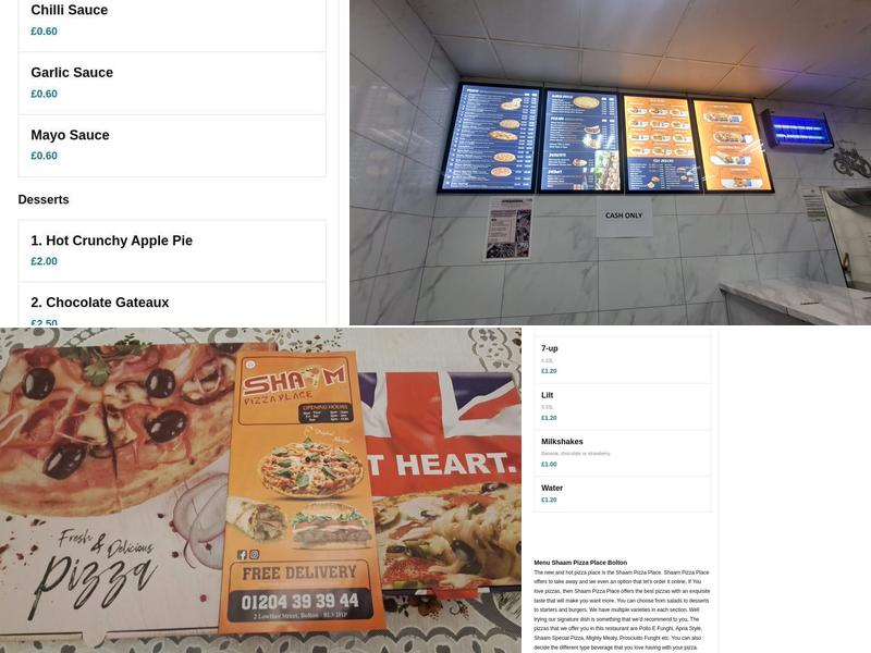 Shaam pizza place Menu