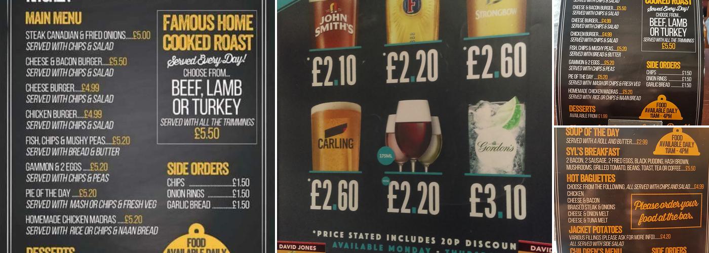 The Britannia Inn Menu