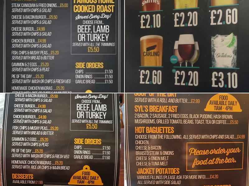 The Britannia Inn Menu