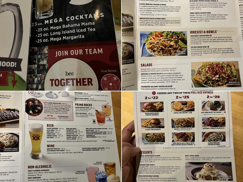 Applebee's Grill + Bar Menu