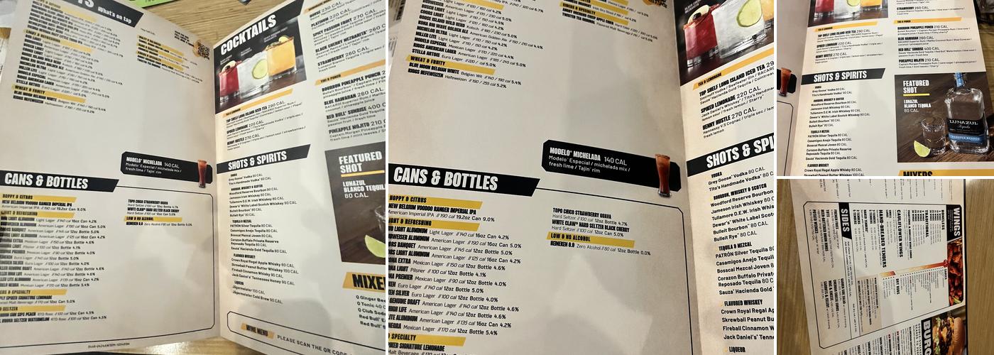 Buffalo Wild Wings Menu