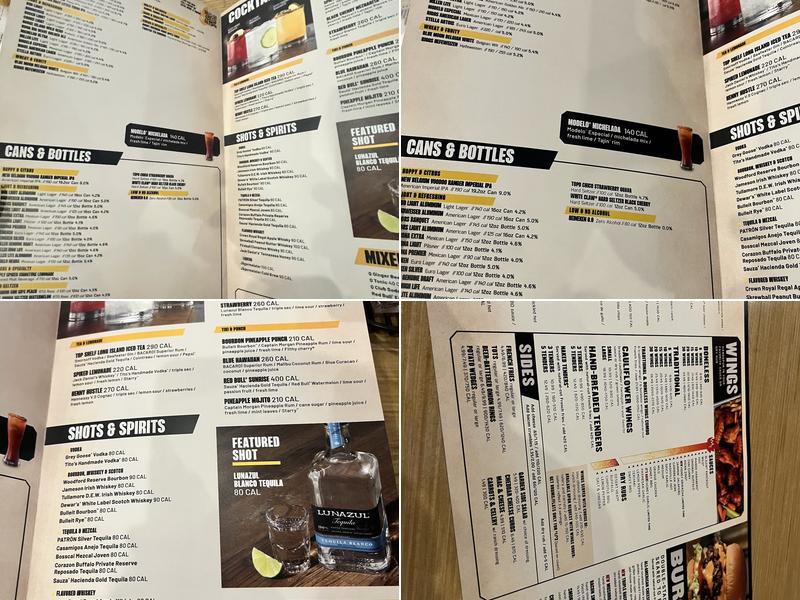 Buffalo Wild Wings Menu