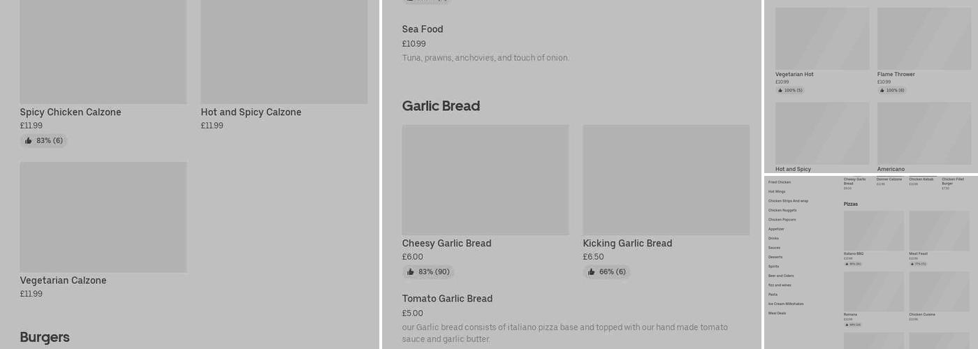 Italiano Chicken Menu