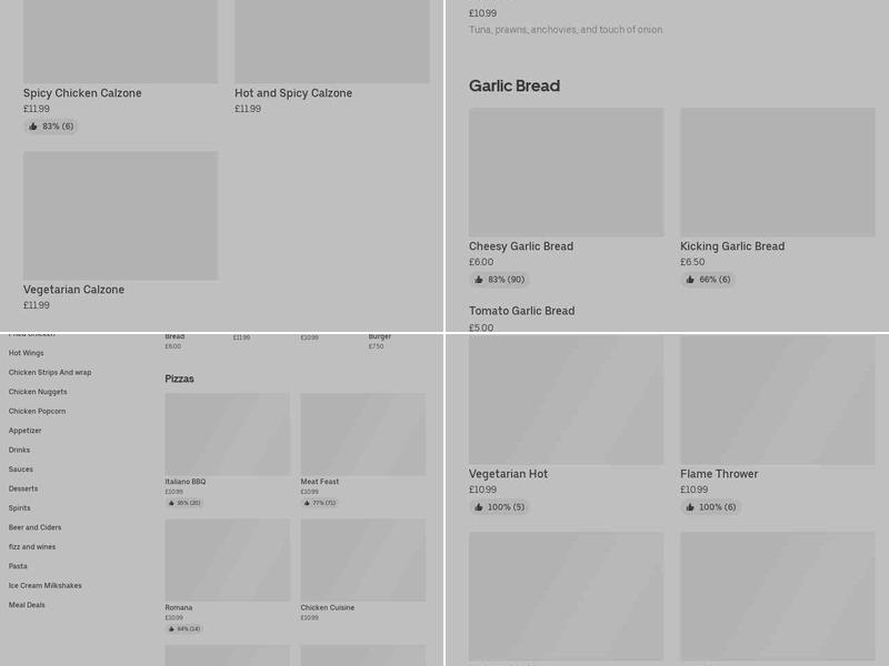 Italiano Chicken Menu