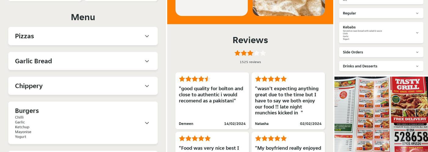 Gilnow Chippy Bolton Menu