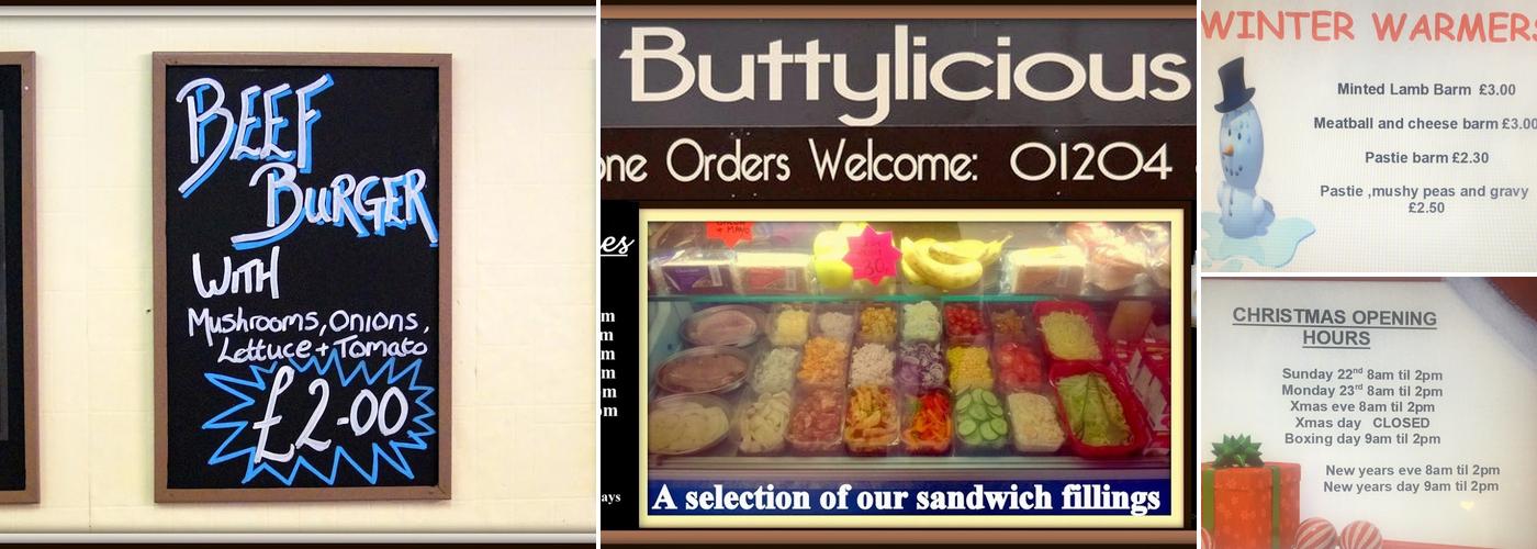 Buttylicious Menu