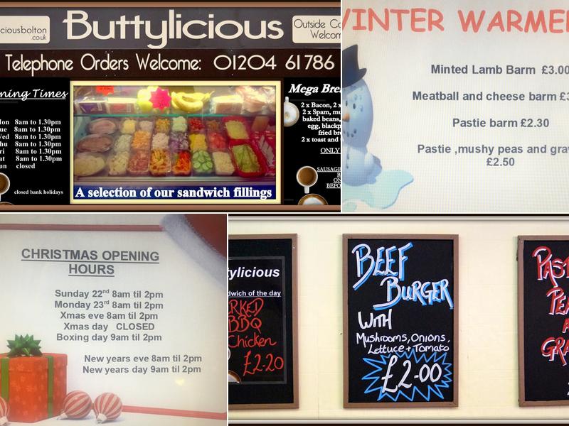 Buttylicious Menu