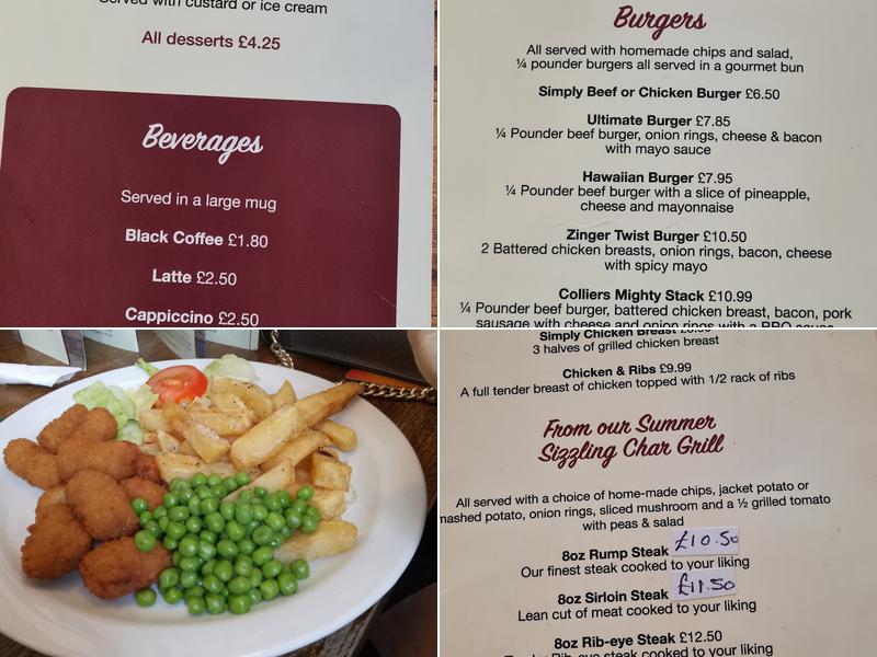 Colliers Arms Menu