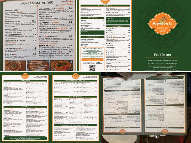 Sanskruti Restaurant Menu