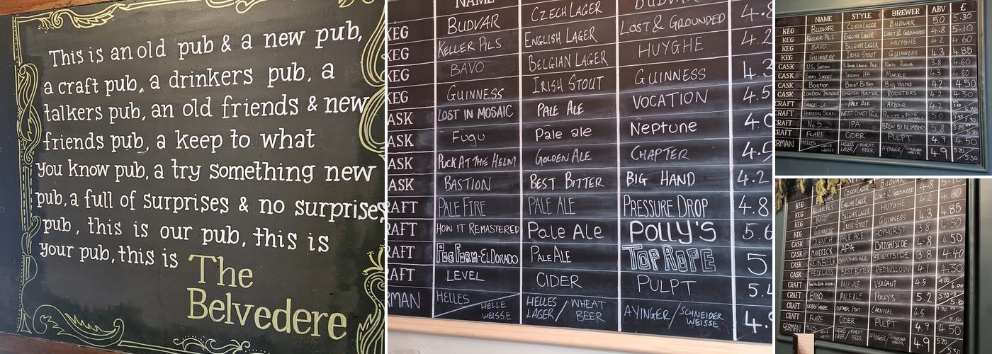 The Belvedere Arms Menu