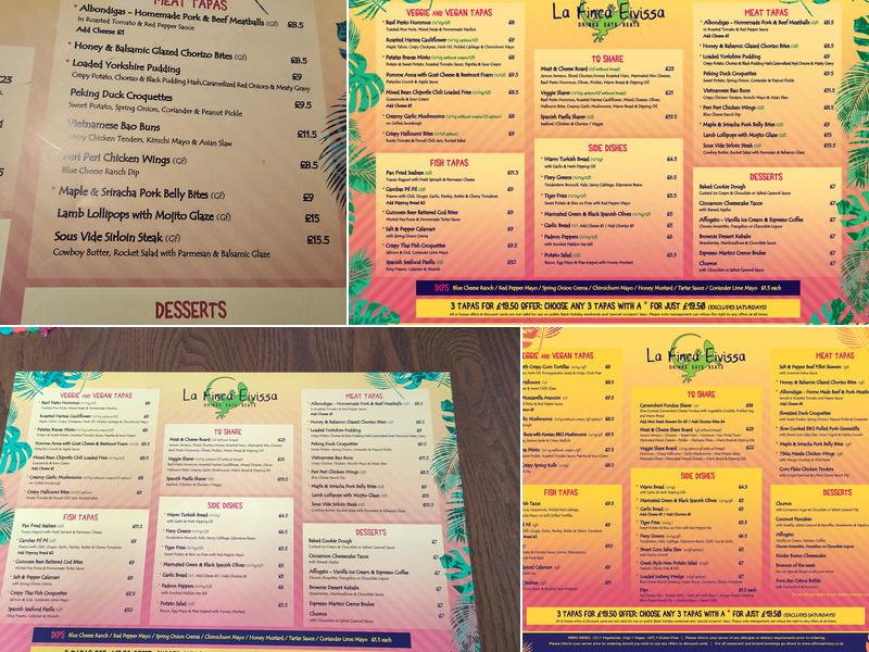 La Finca Eivissa Menu