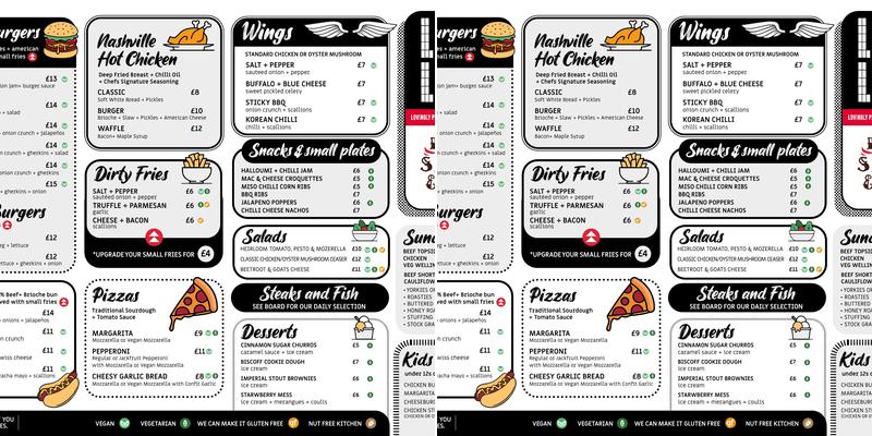 Love Lane Brewery, Bar and Kitchen Menu