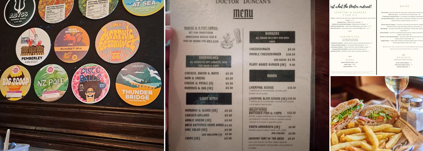 Doctor Duncan's Menu