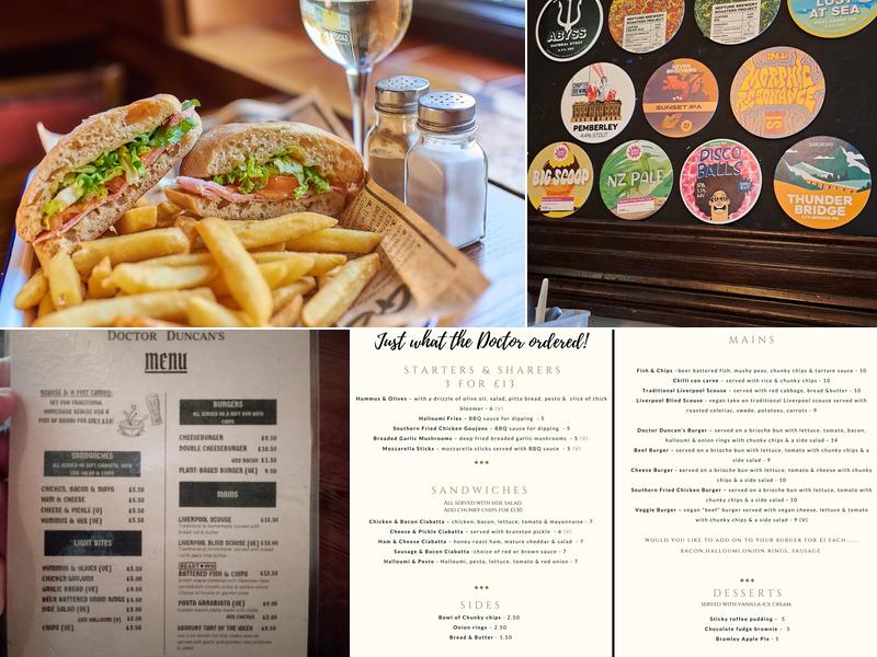 Doctor Duncan's Menu