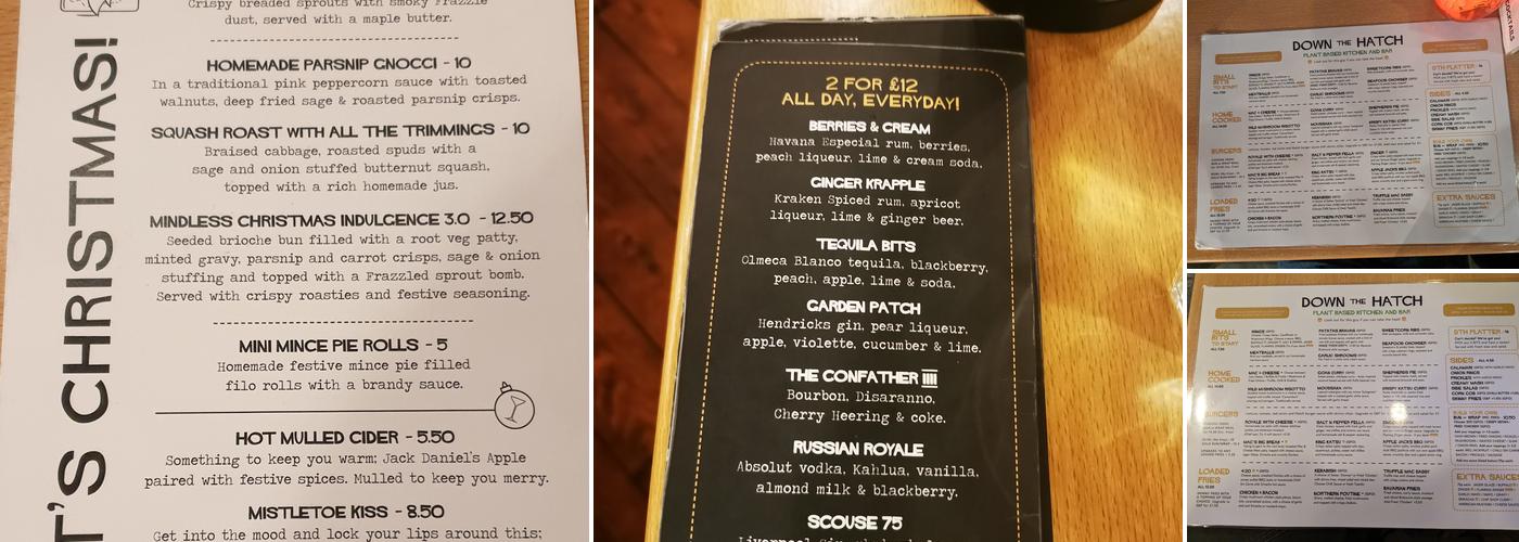 Down the Hatch Menu