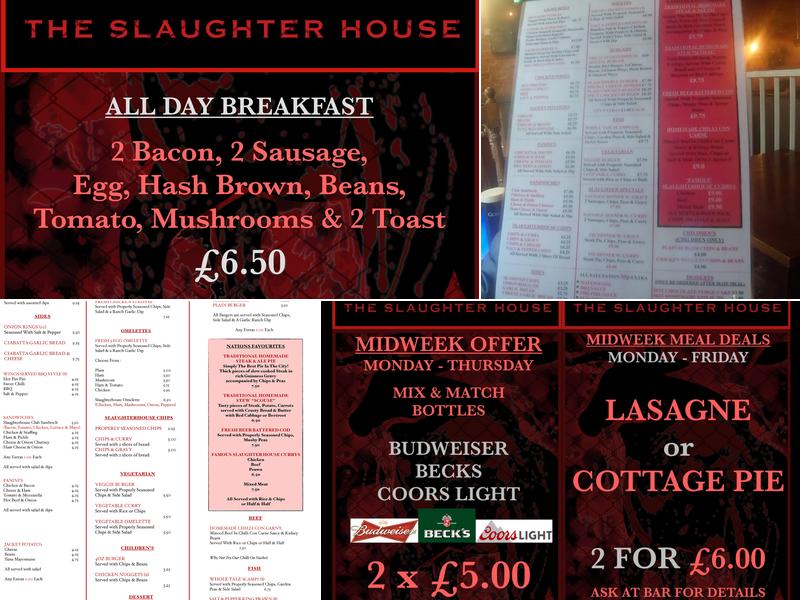 The Slaughter House Menu