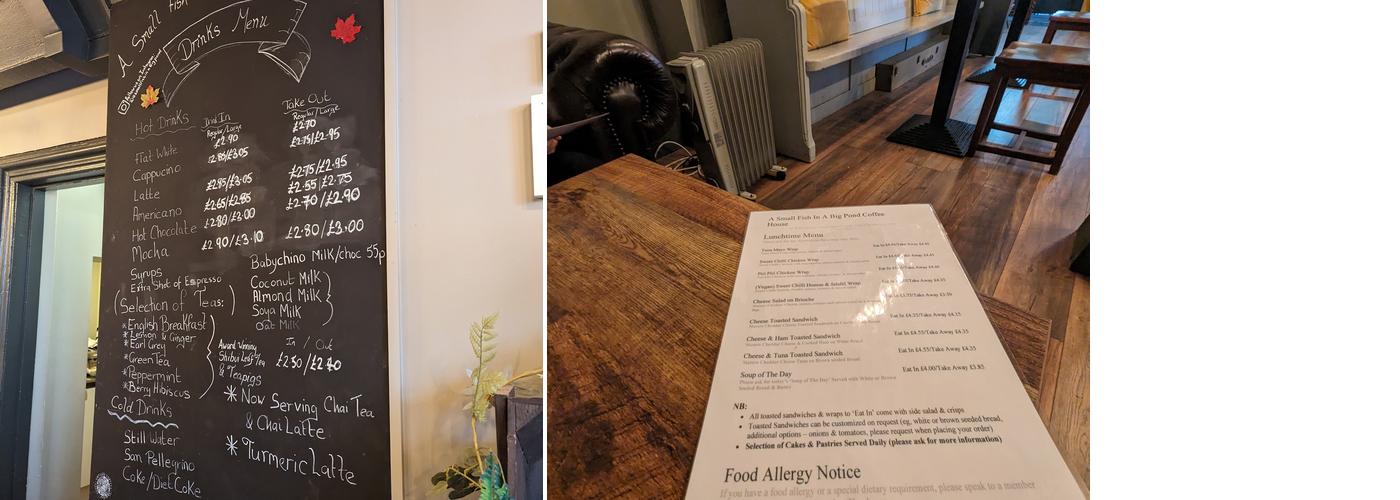 A Small Fish in a Big Pond Ltd Menu