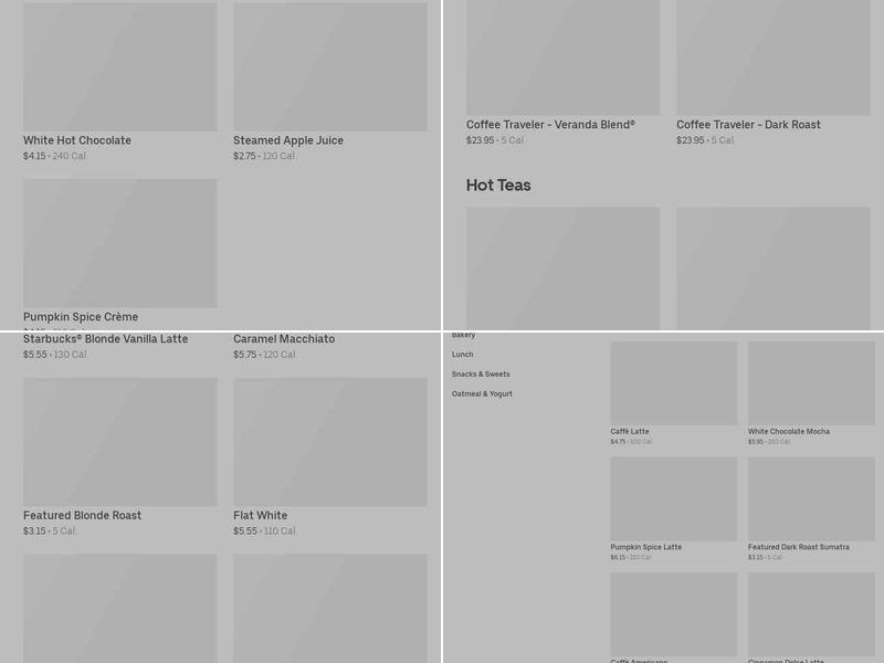 Starbucks Menu